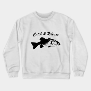 Catch and Release Series, Bass, Black color Crewneck Sweatshirt